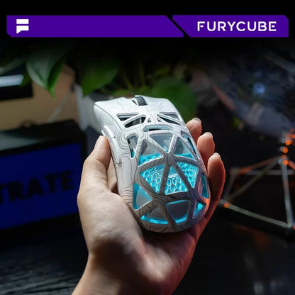 FURYUBE G11 Skeleton Wireless Gaming Mouse Light-Weight PAW3311 Mouse RGB Glow Mouse 2.4G Bluetooth Long Battery Life Laptop Desktop Computer Knob Function Fire Key Gaming Mouse Tiktokshop Blackfriday Christmas Gift