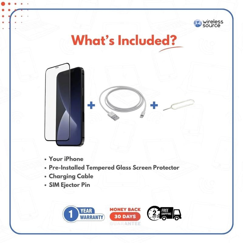 Refurbished Apple Iphone 13 (Unlocked) A2482 Excellent Condition with Pre-Installed Tempered Glass Screen Protector and 1 Year Warranty