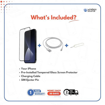 Refurbished Apple Iphone 13 (Unlocked) A2482 Excellent Condition with Pre-Installed Tempered Glass Screen Protector and 1 Year Warranty