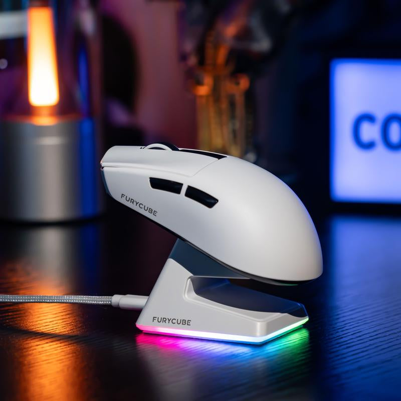 FURYUBE G11 Skeleton Wireless Gaming Mouse Light-Weight PAW3311 Mouse RGB Glow Mouse 2.4G Bluetooth Long Battery Life Laptop Desktop Computer Knob Function Fire Key Gaming Mouse Tiktokshop Blackfriday Christmas Gift