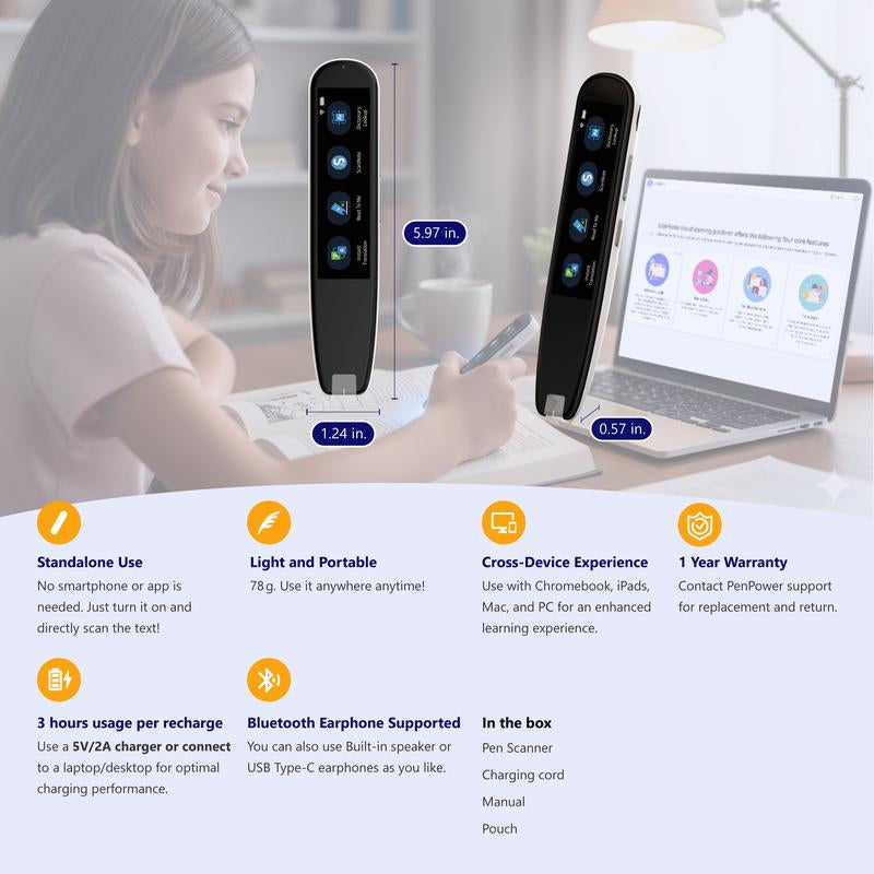 Worldpenscan AI Reader - a Smart Pen Scanner with AI Reading Buddy