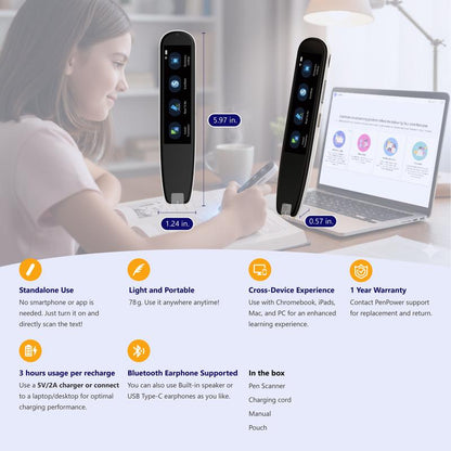 Worldpenscan AI Reader - a Smart Pen Scanner with AI Reading Buddy