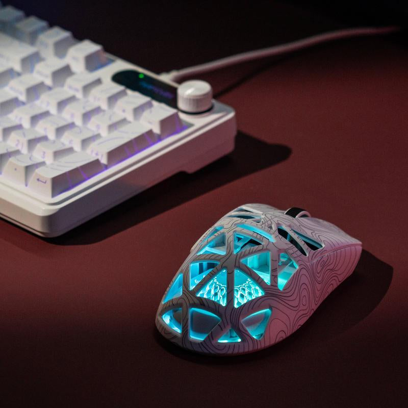 FURYUBE G11 Skeleton Wireless Gaming Mouse Light-Weight PAW3311 Mouse RGB Glow Mouse 2.4G Bluetooth Long Battery Life Laptop Desktop Computer Knob Function Fire Key Gaming Mouse Tiktokshop Blackfriday Christmas Gift