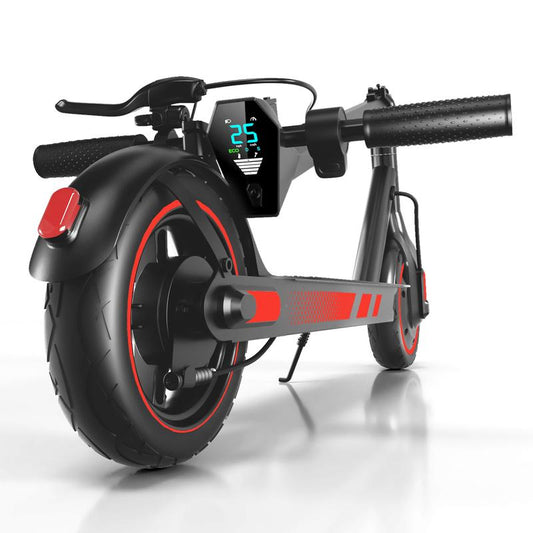 Long Range Commuter V10 Electric Scooter 10'' Vacuumtires, 500W Motor 28 MPH Portable Folding Scooter ,28 Miles of Range , Application Control Adjustment Function&Cruise Control,Daily Commuting and Children'S Leisure and Entertainment