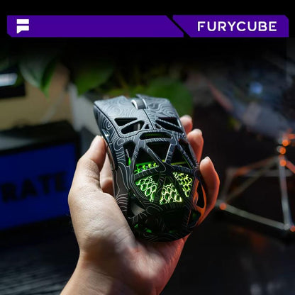 FURYUBE G11 Skeleton Wireless Gaming Mouse Light-Weight PAW3311 Mouse RGB Glow Mouse 2.4G Bluetooth Long Battery Life Laptop Desktop Computer Knob Function Fire Key Gaming Mouse Tiktokshop Blackfriday Christmas Gift