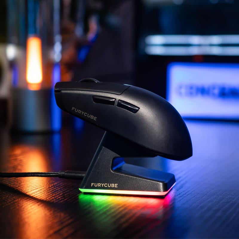 FURYUBE G11 Skeleton Wireless Gaming Mouse Light-Weight PAW3311 Mouse RGB Glow Mouse 2.4G Bluetooth Long Battery Life Laptop Desktop Computer Knob Function Fire Key Gaming Mouse Tiktokshop Blackfriday Christmas Gift