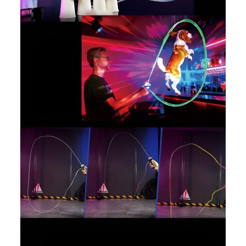 Ropelauncher Fluorescent Rotating Lasso Toy with LED Light USB-C Rechargeable Stress-Relieving String Shooter for Adults & Children Ideal for Indoor & Outdoor Play