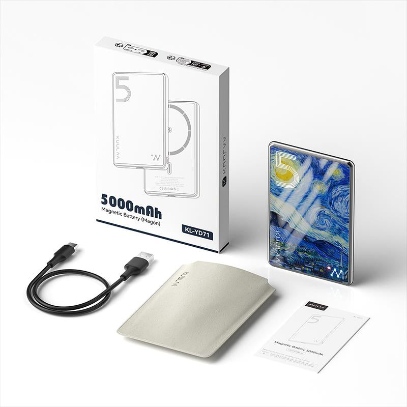 KUULAA Magnetic Power Bank, Wireless Slim 0.26In 5,000Mah Portable Charger , PD Fast Charging for Magsafe Battery Pack with USB-C , Iphone 17/16/15/14/13/12 Series